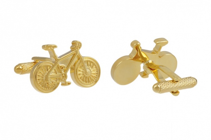 Gold Colour Classic Bicycle Cufflinks